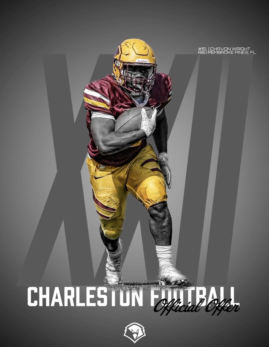 God has blessed me after a great conversation with <a href="/CoachPalmer/">COACH PALMER</a>, an offer from University of Charleston 🦅 <a href="/UCWV_Football/">University of Charleston Football</a>