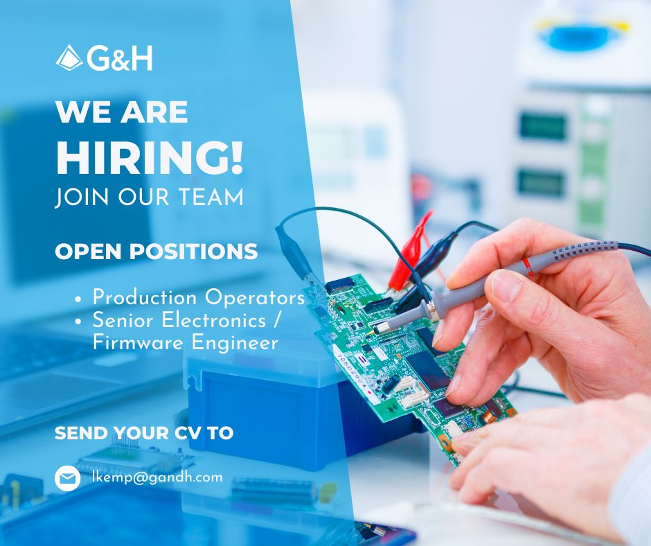🌟 <a href="/GandH_ITL/">G&H | ITL</a> is expanding its team in Ashford, Kent. We're looking for dedicated and motivated individuals to join us.

Apply today by sending your CV and cover letter to lkemp@gandh.com 📧

#JobsInKent #Hiring #ProductionOperator #MedTechJobs