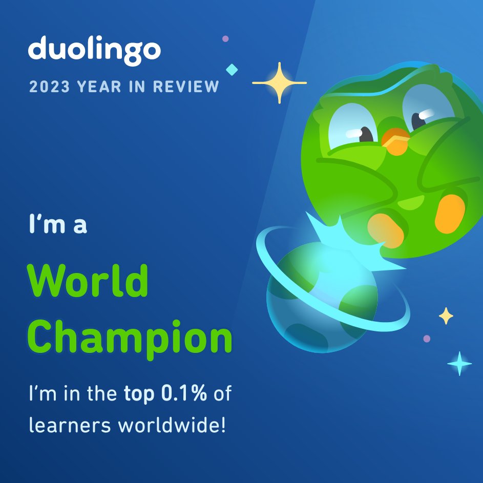 patatogram's tweet image. I joined Duolingo in 2013 but this is the first year I've actually come back and dedicated time to it. Awww yeah! #Duolingo365
