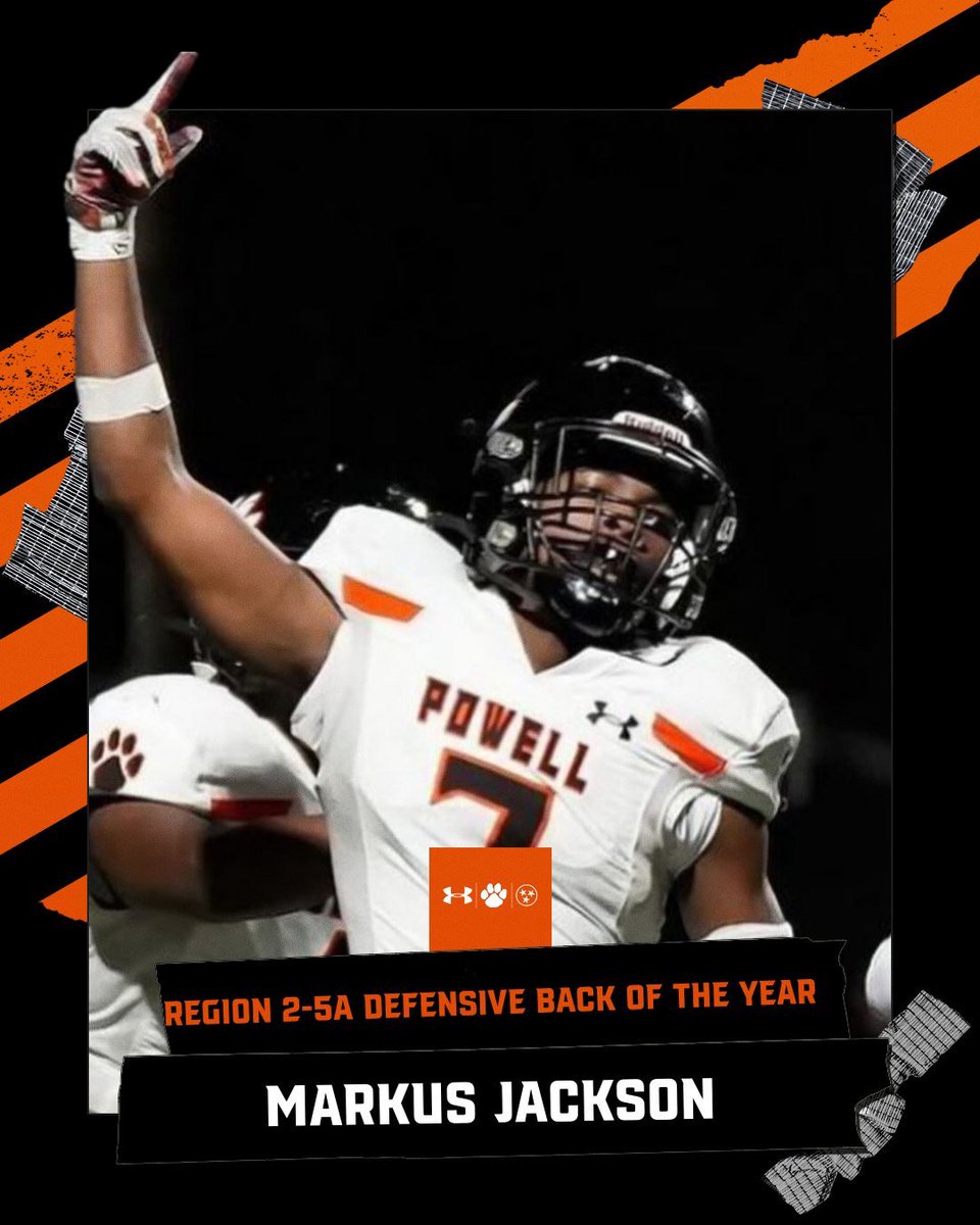 Congratulations to @markus24_ on being chosen as the Region 2-5A Defensive Back of the Year! #WelcomeToTheJungle