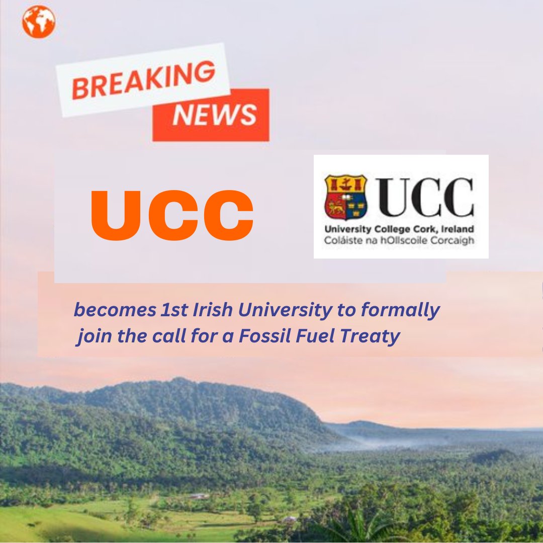 Cian Walsh (@uccsuenviro) on Twitter photo University College Cork has just formally endorsed the Fossil Fuel Non-Proliferation Treaty <a href="/UCC/">UCC Ireland</a> <a href="/fossiltreaty/">Fossil Fuel Non-Proliferation Treaty Initiative</a>
#FossilFuelTreaty University College Cork has just formally endorsed the Fossil Fuel Non-Proliferation Treaty <a href="/UCC/">UCC Ireland</a> <a href="/fossiltreaty/">Fossil Fuel Non-Proliferation Treaty Initiative</a>
#FossilFuelTreaty