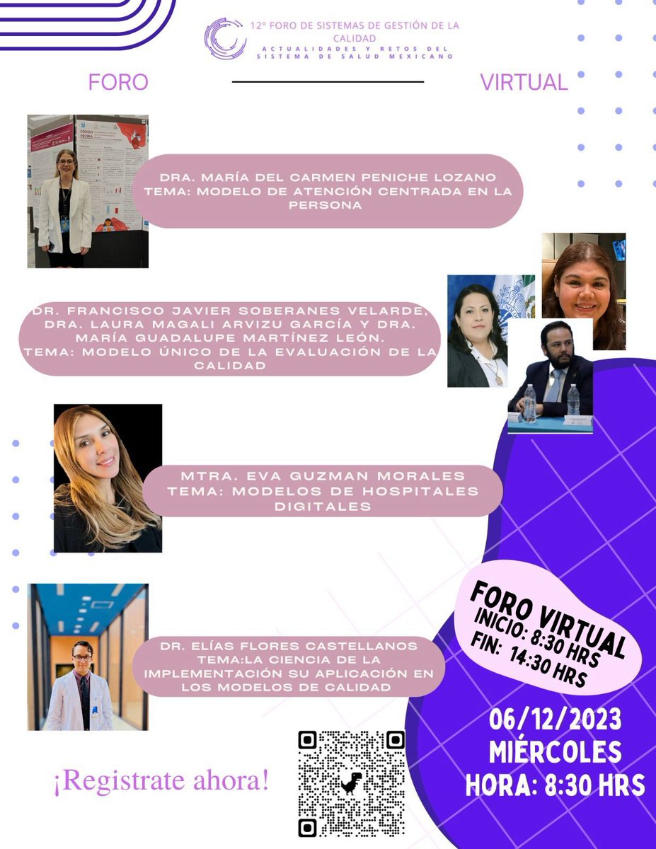 SALUPREMMX's tweet photo. Desde SALUPREM, extendemos una cordial invitación al 𝟭𝟮º 𝗙𝗼𝗿𝗼 𝗱𝗲 𝗦𝗶𝘀𝘁𝗲𝗺𝗮𝘀 𝗱𝗲 𝗚𝗲𝘀𝘁𝗶𝗼́𝗻 𝗱𝗲 𝗹𝗮 𝗖𝗮𝗹𝗶𝗱𝗮𝗱 organizado por colegas residentes de la Especialidad de Calidad de la Atención Clínica del programa del Tec de Monterrey. https://t.co/CeeMl6B6SL