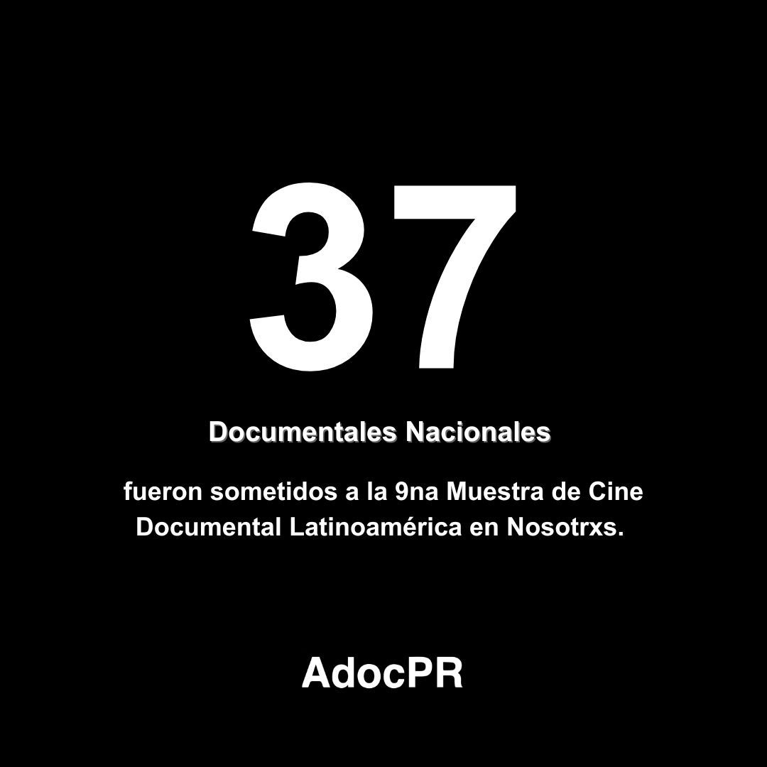 AdocPR's tweet photo. ¡Shout-out a los cineastas puertorriqueñxs! 👏 🇵🇷  Cerramos la convocatoria de la 9na Muestra de Cine Documental Latinoamérica en Nosotrxs con un total de 37 documentales nacionales sometidos. Esto representa un aumento de 76% en comparación con años anteriores. #AdocPR https://t.co/DmBiqmkdWV