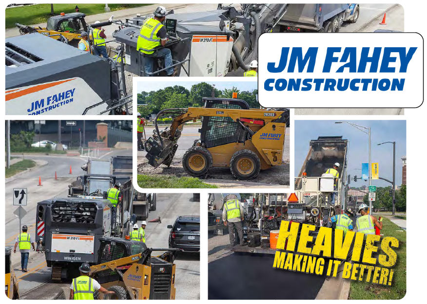 KCHeavies's tweet photo. Heavies at Work! J.M. Fahey Construction is working to make the streets of Kansas City smoother. Awarded the contract for KCMO's street resurfacing program, Fahey Construction has resurfaced over 400 lane mile this year. #makingitbetter #summerofresurfacing https://t.co/mhVLQqB5Us