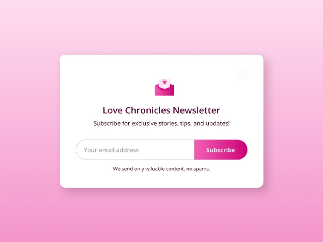 AbimbolaOmoniy2's tweet image. Day 6 of 30: Design a Newsletter Subscription Popup.
What are your observations?
#Designgate #LearnwithDesigngate #Designgate30DaysUIChallenge #UIChallenge #DesignDay1 #ProductCard #DesignCommunity #UIUX #UIUXDesigner #mailchimp #funnel #newsletter