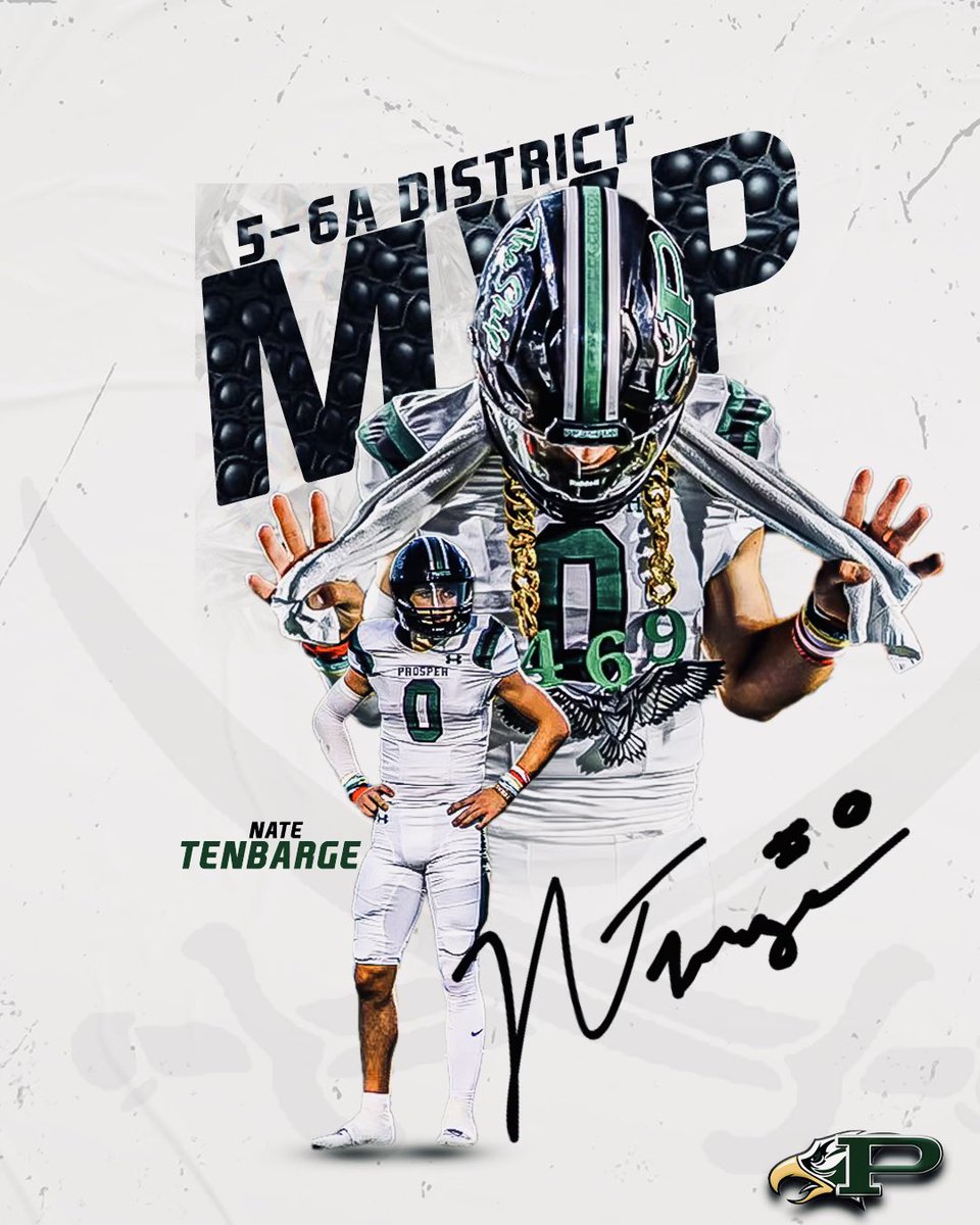 Blessed to be named district MVP⭐️ @Coach_Hill2 @dlemons59 @Coach_Moore5 @ProsperEaglesFB