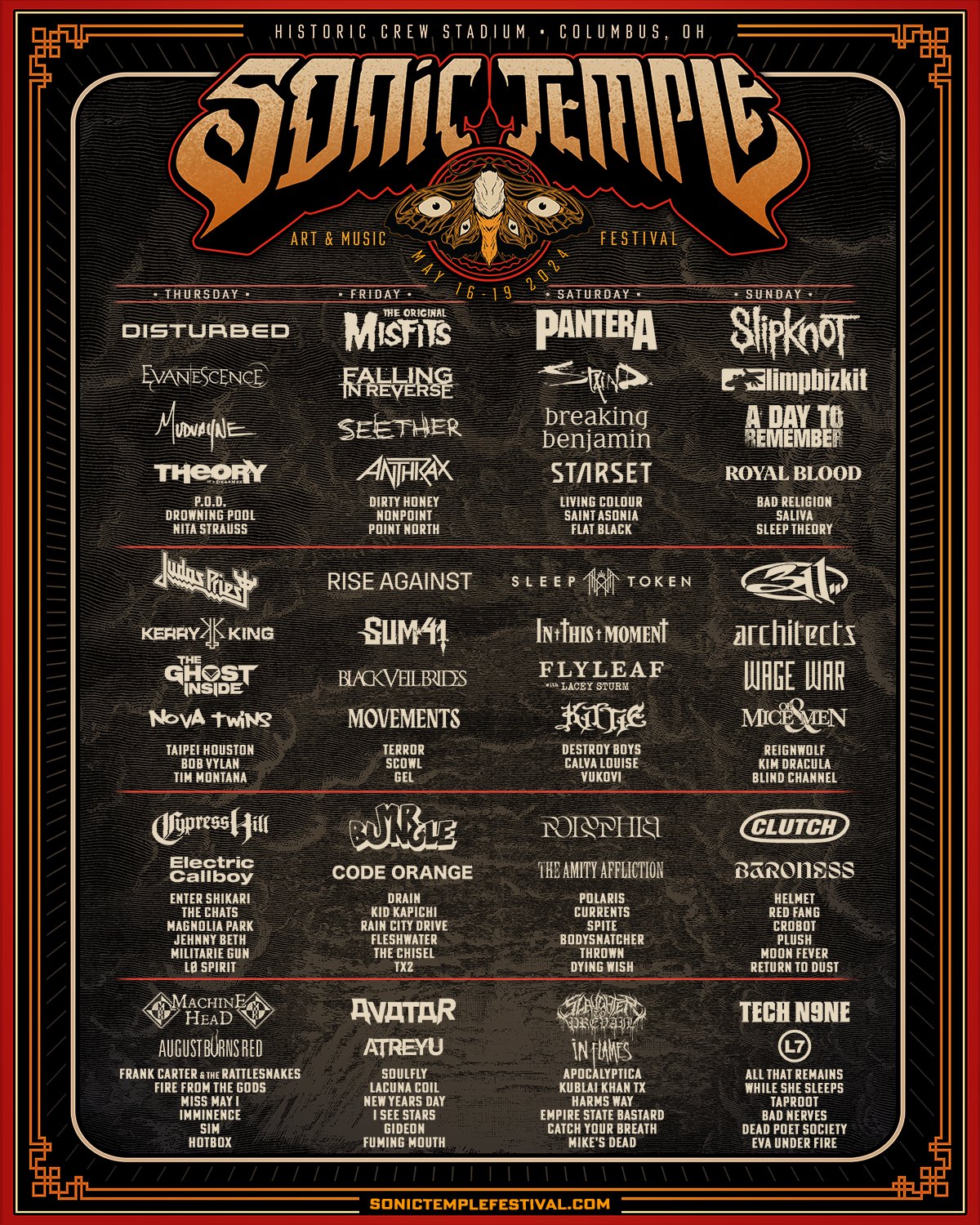 Sonic Temple 2025 Music Festival Lineup and Tickets