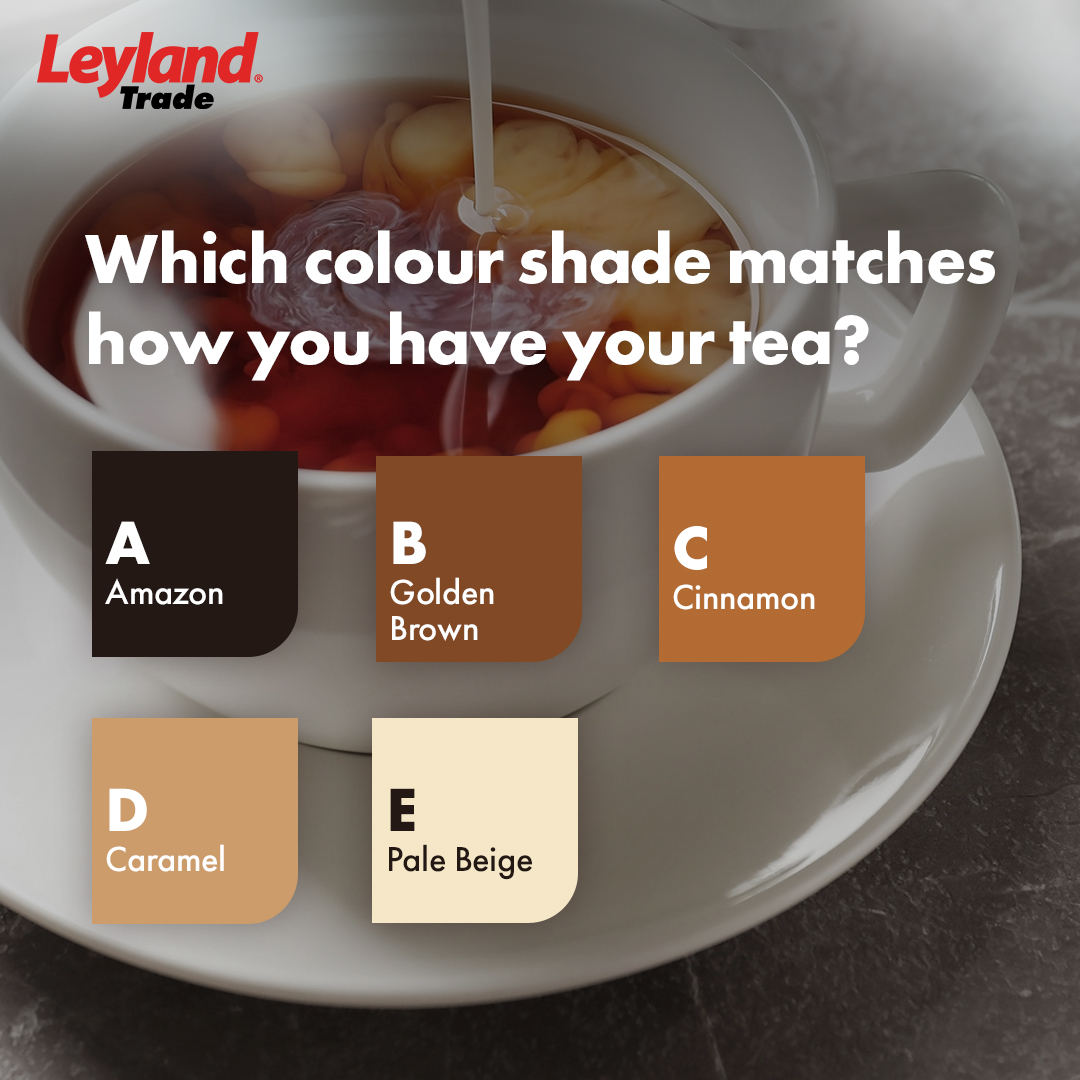 How do have your brew?​ Take your pick from one of our Leyland Trade colours – surely no-one is going with Pale Beige?!​ ​Let us know 👇