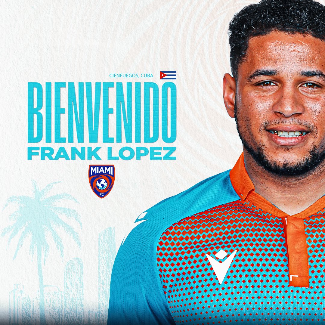 #Fichaje | El Miami FC de la USL Championship ha anunciado el fichaje del delantero cubano Frank López.

López llega al equipo de la Florida tras finalizar su vínculo con RGV Toros, de la propia liga.

Ahora el Miami tiene al cubano con más goles en la historia de la competición.