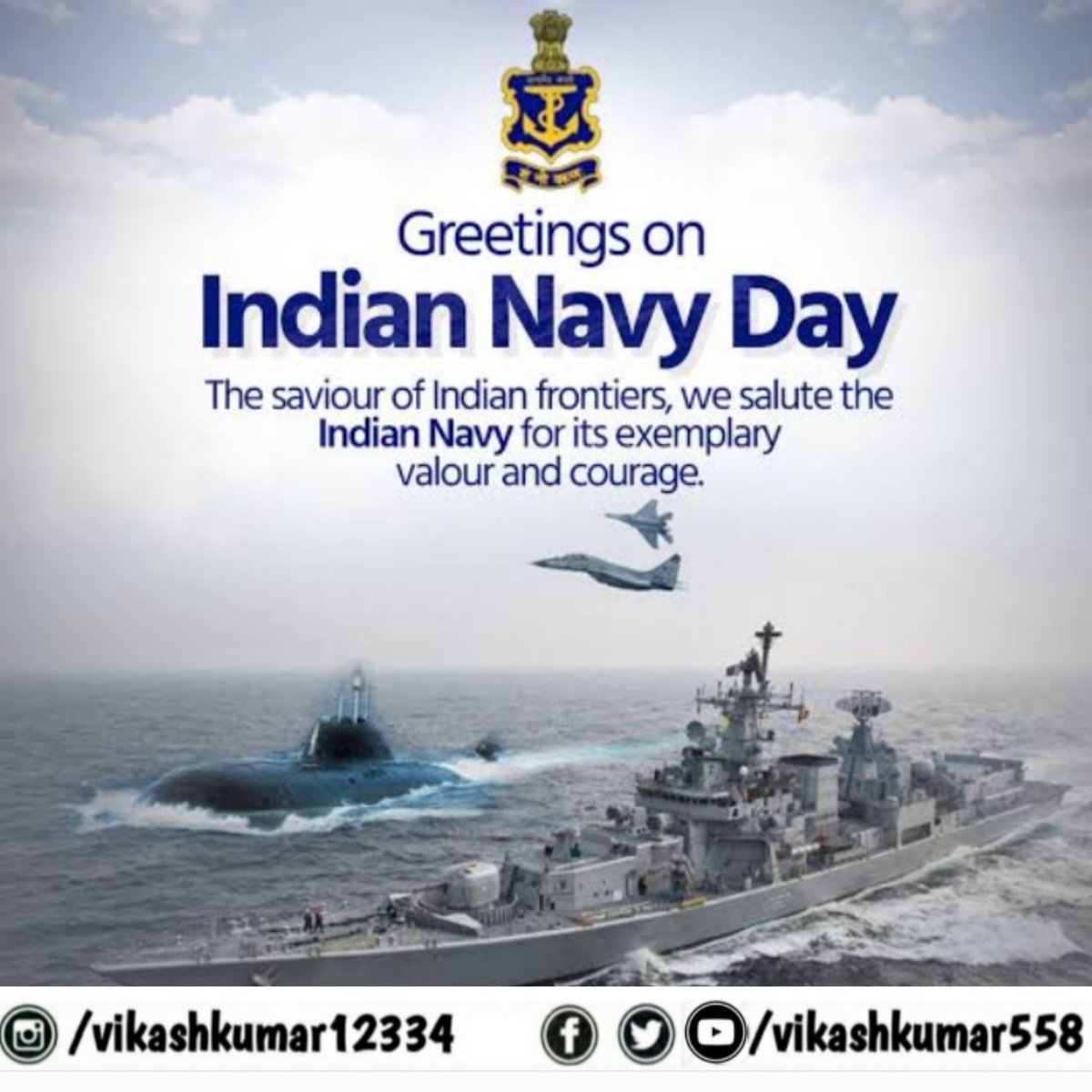 Vikashkumar558's tweet photo. Let us celebrate Indian Navy Day by saluting all the navy men for their bravery, dedication and patriotism. Happy #IndianNavyDay https://t.co/1J16BwsSwy