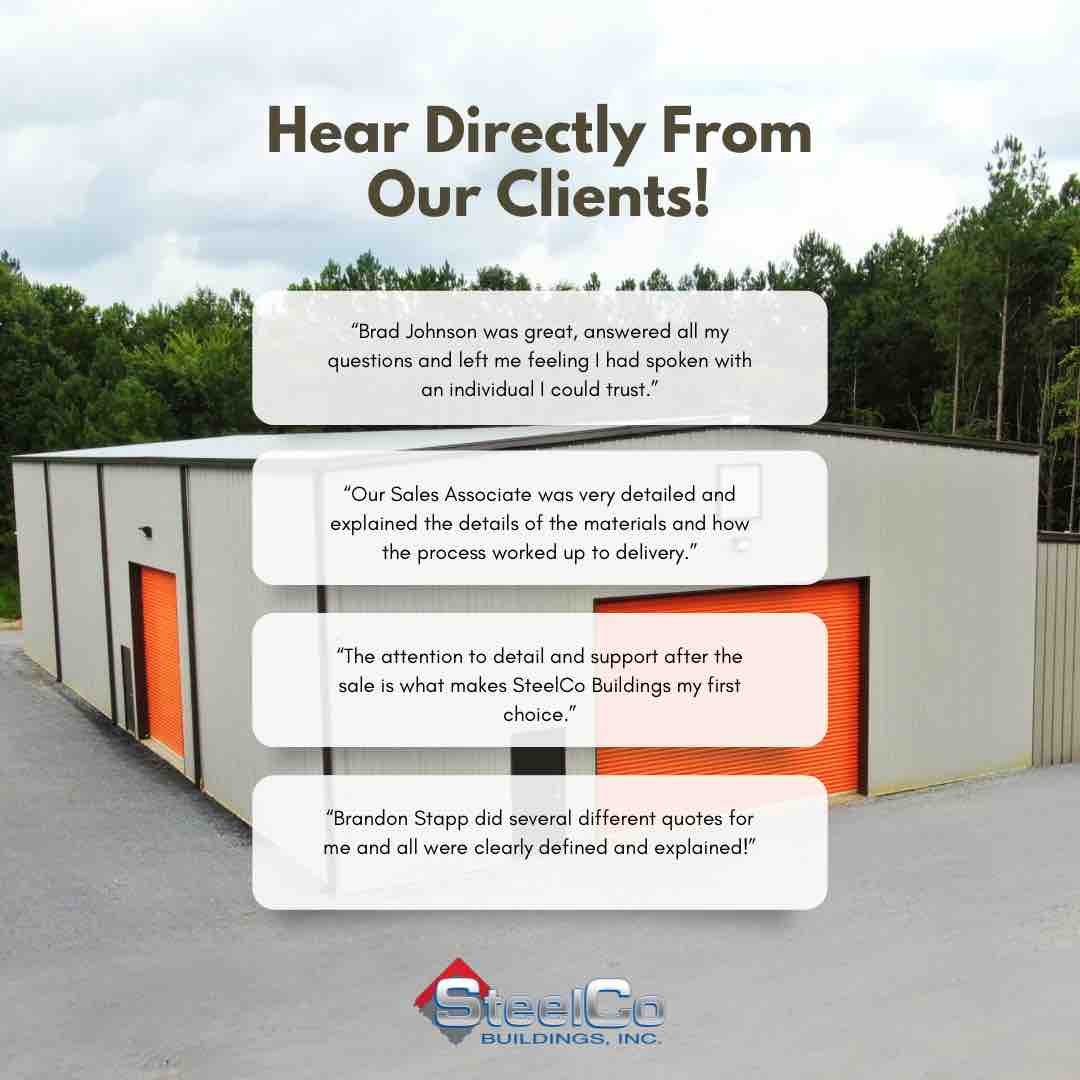 SteelCoBldgs's tweet image. Hear Our Clients’ Stories: Insights into their experiences with SteelCo’s building solutions. 

#ClientExperiences 
#SteelBuildings #ClientPerspectives