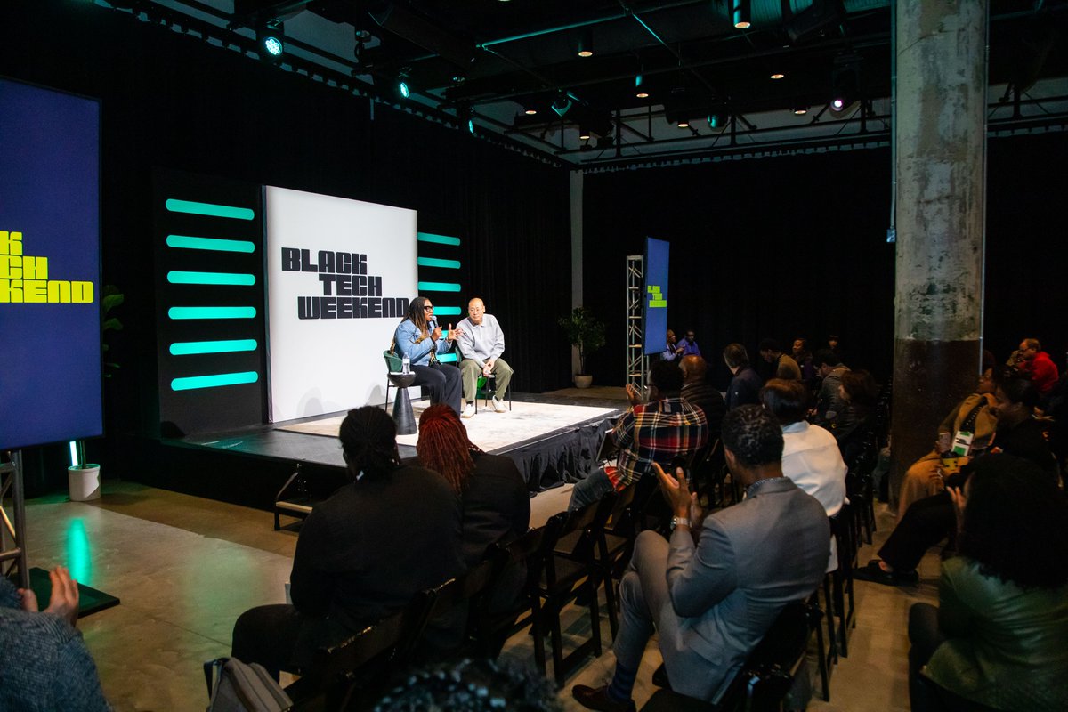 BlackTechWeek's tweet photo. From Exits to Ecosystem Building at #BTWDetroit! πͺπΎ
We had an amazing time hearing Dug Song and Khalilah Burt Gaston of the @songfoundation share their thoughts on ecosystem building & investment in Michigan. πΈ
#BTWD23 #BlackTechWeekend https://t.co/cNR5xZJe8D