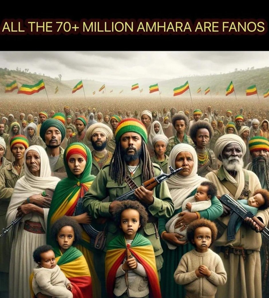 AbrarSuleiman's tweet photo. ተጀምሯል

 Who is #Fano?

Literally means patriot!

Who serve their community &amp; Ethiopia according to their trades during peacetime whereas defending the same against oppression &amp; aggression. 
Fano played a pivotal role in defending Ethiopia against colonialism.
#Amharagenocide https://t.co/aSBCNhwEua