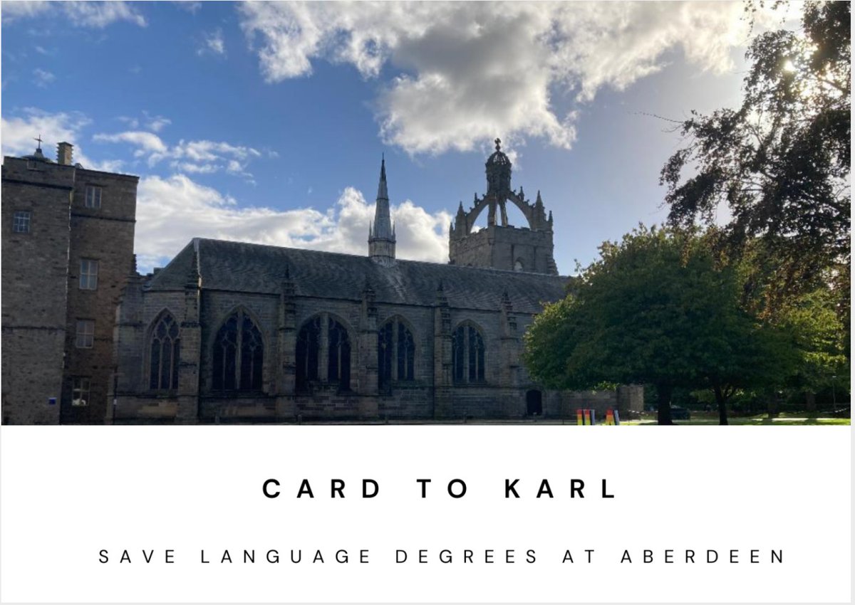 seatofwisdomopn's tweet photo. Just sent my #Card2Karl as part of the postcard campaign in support of languages @aberdeenuni @UoA_LLMVC.
I have had so many opportunities thanks to my languages degree: not only is my career a direct result, but I have lived abroad and my experience of the world is enriched by https://t.co/gyce0GvYFO