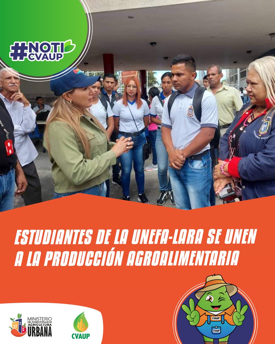 #NotiCVAUP 
Ministra <a href="/jhoagaby/">Jhoanna G Carrillo M</a>  visitó los espacios de la UNEFA ubicada en el Municipio Iribarren.
"El Pdte. <a href="/nicolasmaduro/">Nicolás Maduro</a> ha convocado a la producción de alimentos en todos los espacios educativos, las universidades también se suman a esta iniciativa”.

#VictoriaEsequiba