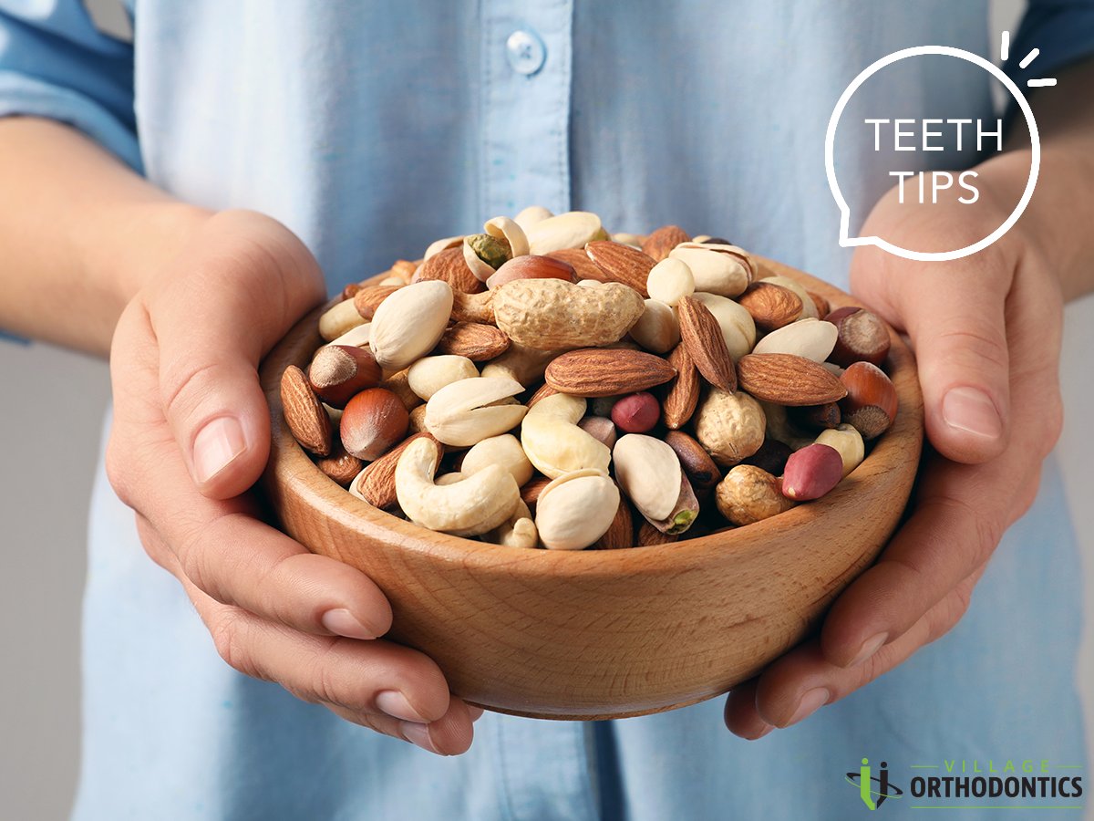 invisibleORTHO's tweet image. The hard surface of most nutshells can cause serious tooth and gum damage and may even crack teeth and damage braces. Your safest bet? Shell nuts before snacking on them. Your dentist will thank you! #TeethTips 🥜