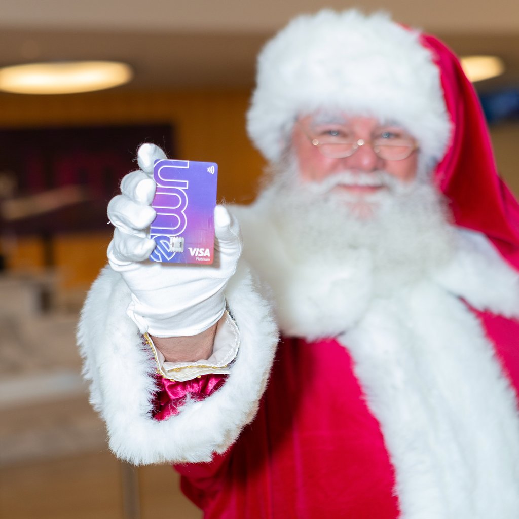 UMeCreditUnion's tweet photo. The UMe Visa Credit Card is Santa-approved!! 🎅🏻💳🧡❤️💜

https://t.co/rLc4KsjFwp https://t.co/lMEbpLvF8B