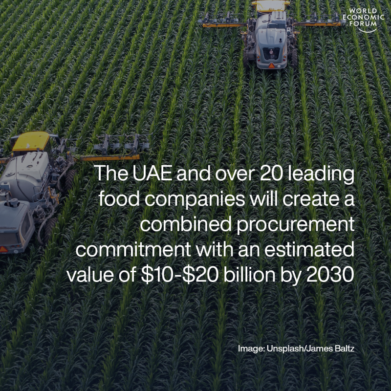wef's tweet photo. The World Economic Forum, with support from the Government of the United Arab Emirates, along with more than 20 corporate and research partners in the food sector, has launched the First Movers Coalition for Food at @COP28_UAE. #COP28