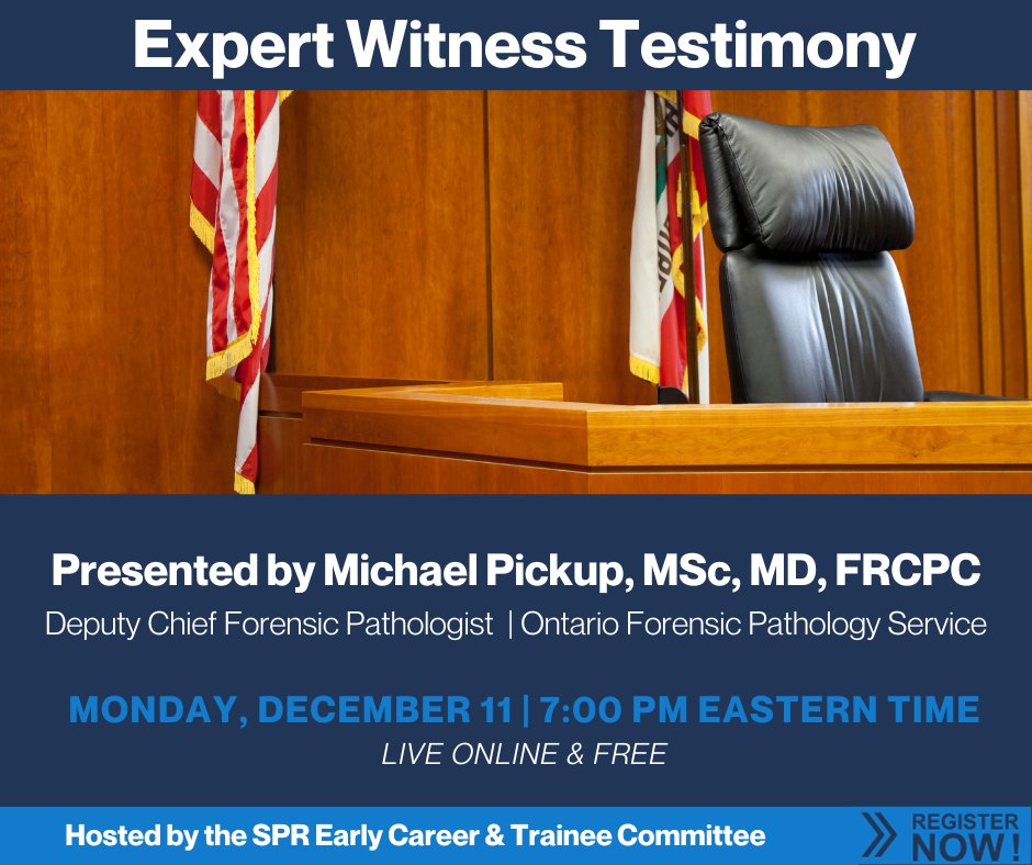 The Society for Pediatric Radiology (@socpedrad) on Twitter photo The <a href="/SocPedRad/">The Society for Pediatric Radiology</a> Early Career & Trainee Committee is pleased to host a free webinar ā Expert Witness Testimony. Mark your calendar and register today at bit.ly/3Gs9i2p. #ImagingOurFuture The <a href="/SocPedRad/">The Society for Pediatric Radiology</a> Early Career & Trainee Committee is pleased to host a free webinar ā Expert Witness Testimony. Mark your calendar and register today at bit.ly/3Gs9i2p. #ImagingOurFuture