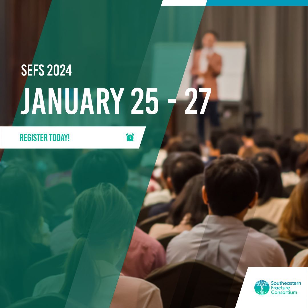 #SEFS2024 is quickly approaching! Register and book your room today at sefs.org/registration to learn from the leading experts in orthopaedic trauma at SEFS 2024!