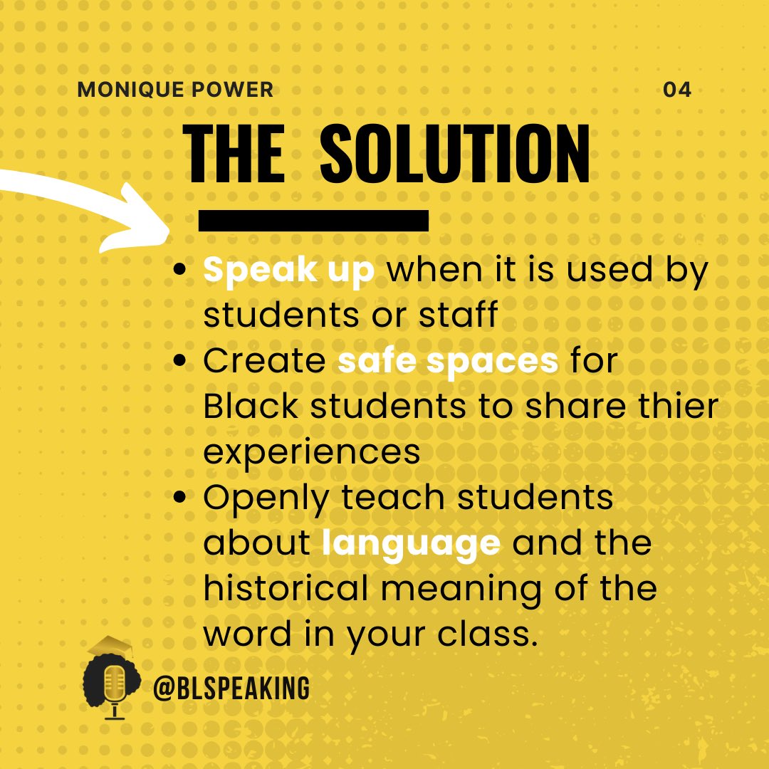 It’s time we address the N-word in schools. It’s a serious problem but, here are some steps we can take to stop it. 1. Education is key, 2. Create Safe Spaces, 3. Adopt a Zero-Tolerance Policy, 4. Promote Allies #EndTheNWordEpidemic #EducationForAll #NWordInSchools #SpeakUp