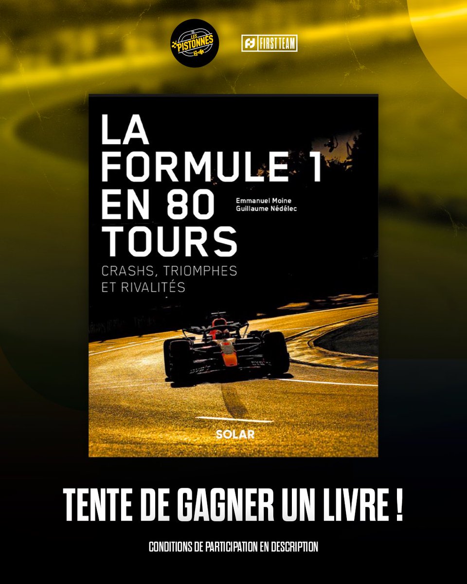 OFFENSEemission's tweet photo. 𝗝𝗘𝗨 𝗖𝗢𝗡𝗖𝗢𝗨𝗥𝗦 🎁

Tentez de gagner une édition de « La Formule 1 en 80 tours » : L’histoire de la #F1 en 80 photos, 80 tours, 80 anecdotes 🏎️

Pour participer : 
➡️ RT ce post
➡️ Follow @LesPistonnesF1 et @firstteam101 
➡️ Commente « #F1 2024 » ! https://t.co/vw0qtUKGJR