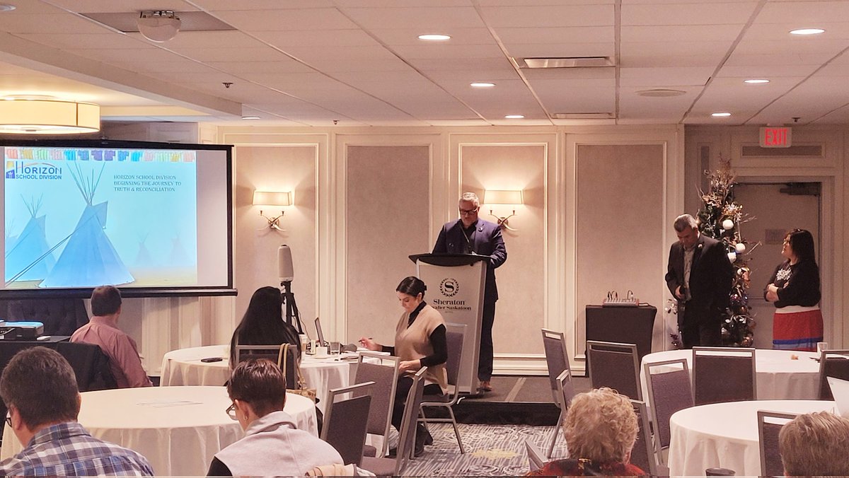 doug_armbruster's tweet photo. Proud to be at the @SaskSchoolBoard Indigenous Council Meeting this AM listening to our own @horizonsd205 Director, Superintendent, and Coach present on the Calls to Action. How can YOUR Division respond to the Calls to Action? https://t.co/2TJzN7RiqJ