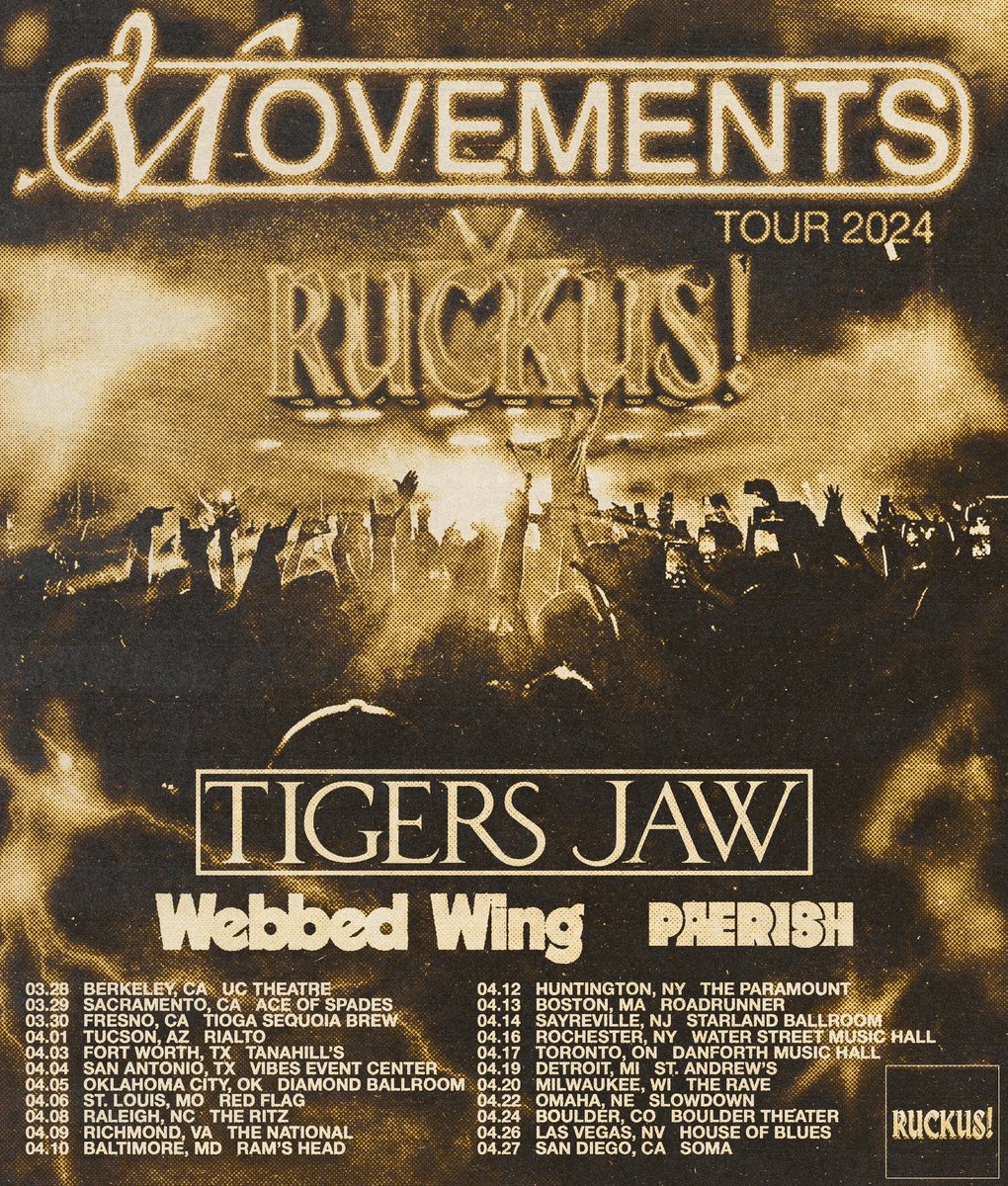 RUCKUS! TOUR 2024. Tickets on sale Friday at 10am local.