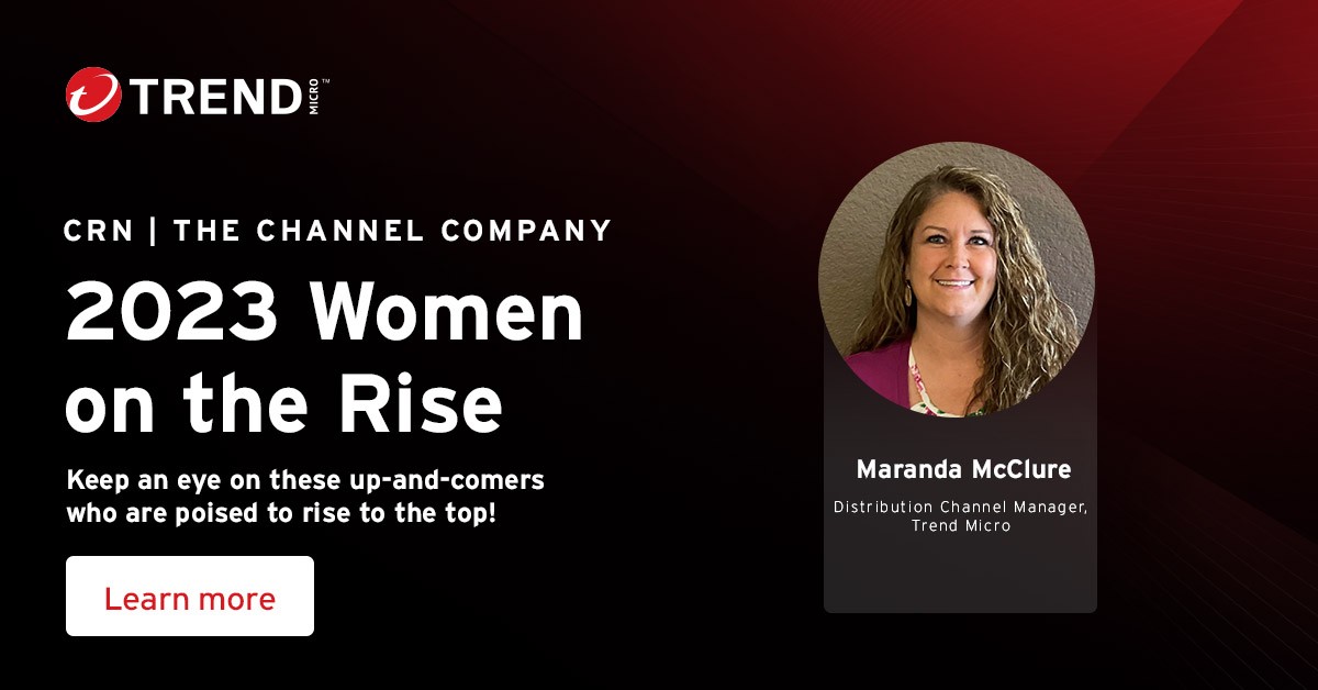 maddog27629870's tweet photo. A huge round of applause for Maranda McClure, Distribution Channel Manager @TrendMicro, on being recognized as a 'Woman on the Rise' by @CRN! #CRNChannelWomenOnTheRise #CRN #TrendChannel 

Read more about Maranda: https://t.co/0aUYp54L8s https://t.co/HVXpfKeJqQ