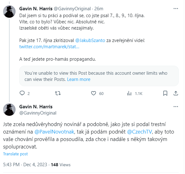 GavinnyOriginal's tweet photo. Novinář v @CzechTV @martmarek.

1/9

Zde se "proslavil" podáním trestního oznámení na @PavelNovotnak, a jak by se mohlo zdát, bojovník za spravedlnost a pravdu.

Bližší pohled nám však ukáže něco jiného.

Dnes jsem jej konfrontoval s jeho tweetováním za poslední dva měsíce:🔽 https://t.co/XEaQjgp4P9