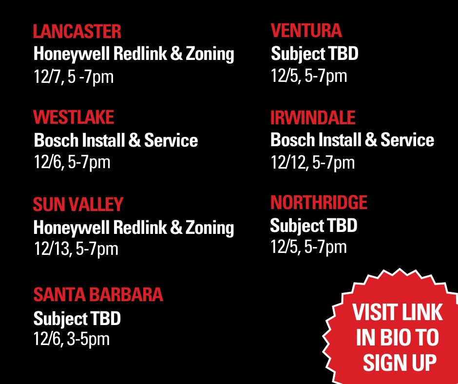 JSVenturaGroup's tweet image. Level up your knowledge this month with our training classes. Click the link in our bio to save your spot today! 🍎 😎 💪
#TrainingClasses #Bosch #Fujitsu #Honeywell