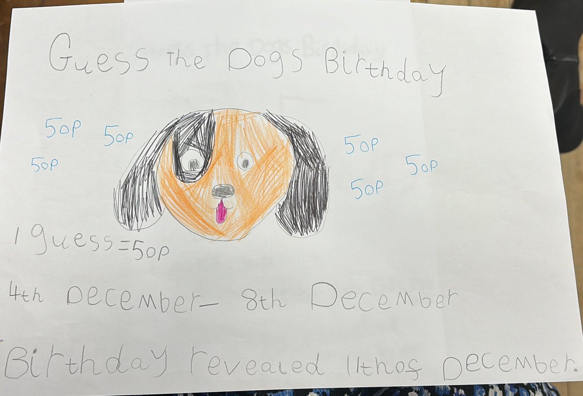 This week our Guide Dog Scotland fundraiser takes place. P2 and P3 will visit classes this week for any children who wish to guess the dog’s birthday. Each shot costs 50p and all money will be donated to Guide Dog Scotland. Good luck and thank you in advance for any support 🐶