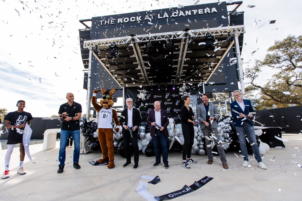 Yesterday was the grand opening of <a href="/RockAtLaCantera/">The Rock at La Cantera</a>! I missed the ribbon cutting, but it was cool to finally see the building and Frost Bank Plaza! Spurs fans definitely need to hit up watch parties as they happen there. A great open space, big screen to watch games, food and a