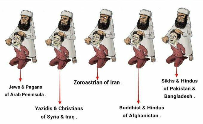 ImtiazMadmood's tweet photo. The Quran: A book of hate literature:

A Pentagon briefing paper in 2006, titled “Motivations of Muslim Suicide Bombers”, pointed to the Quran as the main source of the pathological hatred that fills the mind and heart of every Muslim suicide bomber.

But the White House has always defended the position that Muslim terrorists are a tiny minority of heretics, “…who follow a perverted interpretation of Islam.

One of the most critical pieces of information Western politicians have always tried to bury under the rug is the fact that the barbarism committed by Muslim radicals has involved diverse ethnic groups of Muslim fundamentalists, from India to Israel to Indonesia to Spain to England, etc.

Quran and Hadith are a cohesive source that motivates all of them to commit such atrocities.

Western politicians cling to the myth that “Islam is a religion of peace”.

In every continent of this planet, in madrasas mostly funded by Saudi Arabia, Muslim children are fed the poisonous venom of hatred by the compulsory reading of “ Jews as ‘apes’ and Christians as ‘pigs’“.

Here are a few verses from well over 150 verses spread over hundreds of pages in the Quran to incite in the name of Allah acts of violence directed against Jews and Christians.

Know that we send down to the unbelievers (Jews and Christians) Devils who incite them to evil. Therefore have patience: their days are numbered. (Quran 19:87)

This verse is often chanted during the beheading rituals we have on radical Islamic websites. For the pious Muslim beheading his defenceless hostage, it is an act of heroic proportion, because he is slaughtering the Devil incarnated in the human form of an Infidel.

Satan has gained possession of the People of The Book (Jews and Christians) and caused them to forget Allah’s warnings. They are the confederates of Satan; Satan’s confederates shall assuredly be lost in hell. The Believers are the confederates of Allah (Hizbollah), and Allah’s confederates shall surely triumph. (Quran 58:19)

Another verse is recited frequently in the background of beheading rituals, to reinforce the view that by slaughtering Christians and Jews, a pious Muslim is killing Satan, not an innocent captive.

We will put terror into the hearts of the unbelievers (Jews and Christians). They serve other Gods for whom no sanction has been revealed. Hell shall be their home; dismal indeed is the dwelling place of the evil-doers. (Quran 3:149)

A verse often used by Wahhabist radicals to encourage Muslims to kill indiscriminately innocent children, women, and seniors attending a wedding or using the public transit system. 

After all, Jews and Christians worship gods that have not been sanctioned by the Allah of Islam, and they are all classified as evil-doers who shall perish in an earthly hell of Muslim design, make, and timing.

Do you fear the unbelievers (Jews and Christians)? Surely Allah is more worthy of your fear. If you are true believers make war on them; Allah will chastise them through you and humble them. He will grant you victory over them and heal the spirit of the faithful. (Quran 9:14)

Wahhabist preachers exploit this passage extensively to remind Muslim followers that Allah’s will for the believer is very clear; his or her primary religious duty should be to wage war on Jewish and Christian unbelievers, and thus impose on the kuffar Allah’s agenda for the salvation of humanity.

Cast into hell every hardened unbeliever, every opponent from the people of the book (Jews and Christians), and every doubting transgressor who has set up another God besides Allah. Hurl him into the fierce tormenting flames of hell. (Quran 50:21)

Jews do not worship Allah. They worship Adonai and Elohim… Christians are no better. Their Allah is known as Christ.

Suicide bombers use this verse to justify the blowing up of their explosive charges on buses and in a variety of public places frequented by Jews and Christians. 

By becoming a shaheed (Arabic for martyr) and securing a place in Allah’s heavenly kingdom, the suicide bomber is hurling his victims (hardened unbelievers) into the fierce tormenting flames of hell.

Strongest among men in enmity to the believers wilt thou find the Jews… (Quran 5:82)

Believers, do not make friends with any men other than your own people. They will spare no pains to corrupt you. They desire nothing but your ruin. Their hatred is clear from what they say, but more violent is the hatred which their breasts conceal. (Quran 3:117)

For a Wahhabist, the noblest religious duty is to exterminate from this planet the Jews, who have not honoured their covenant with Allah, and have refused to accept his messenger Muhammad as “The last of the monotheistic prophets”. 

If scholars and academics thought that Mein Kampf, written by the psychopath Adolf Hitler, was the first literature demonizing and dehumanising Jews, they should go for an in-depth study of the Quran before making such claims.

The key obstacle preventing law enforcement agencies from terminating the activities of radical Muslim preachers who casually disseminate the venom of hatred in their mosques is not the lack of incriminating statements made to indoctrinate young minds, and very critical for securing convictions in a court of law.

The critical problem centers on the reality that law enforcement agencies cannot use hate laws to jail, or deport radical Muslim preachers, without the consent of the politicians who often dismiss Islamic fanaticism and hatred as the act of misguided naive individuals who are experiencing difficulties adapting to the Western way of life. 

A politician who for the sake of political correctness refuses to believe in the math put forward by scholars and Western intelligence agencies after studying the finances and numbers of Muslim students attending Muslim madrassas (religious schools) all over the globe: “About 15% of the 1.8 billion Muslims in the world are now fundamentalists. That’s about 270 million Muslim zealots scattered over the world…” ready to cast into the fierce fire of hell Jews and Christians who for centuries have rejected the revelations of the prophet Muhammad. 

Only a politician willing to bury his head in the sand will consider 270 million radicals as “a few” misguided individuals. 

Any person with a sound mind will acknowledge that 270 million Muslim zealots represent a serious threat, especially when they have openly displayed a strong commitment to ruining the Western world to perform a religious duty clearly stated in the Quran.

Leave to me those who deny this revelation. We will lead them step by step to their ruin, in ways beyond their knowledge. (Quran 68:41)

The early history of Islam could be dismissed as fabrications by later generations of Muslim authors entrusted with the task of protecting the vested interests of the ruling Caliphs.

With a worldwide population of 1.8 billion Muslims, the annual amount of zakat (tithing), issued forth from this global body easily reaches some billions of dollars.

Islam’s entrenched power structure has no intention of relinquishing its grip upon this financial windfall.

Islam’s power players would risk losing everything rather than engage in the travails of actually earning a living through physical exertion.

The most basic vested interests of many Islamic clerics and scholars militate directly against any substantial reformation.

Discontinuing the compulsory aspect of financing jihad through zakat would eliminate a prime mover in terms of motivating Muslim charity.