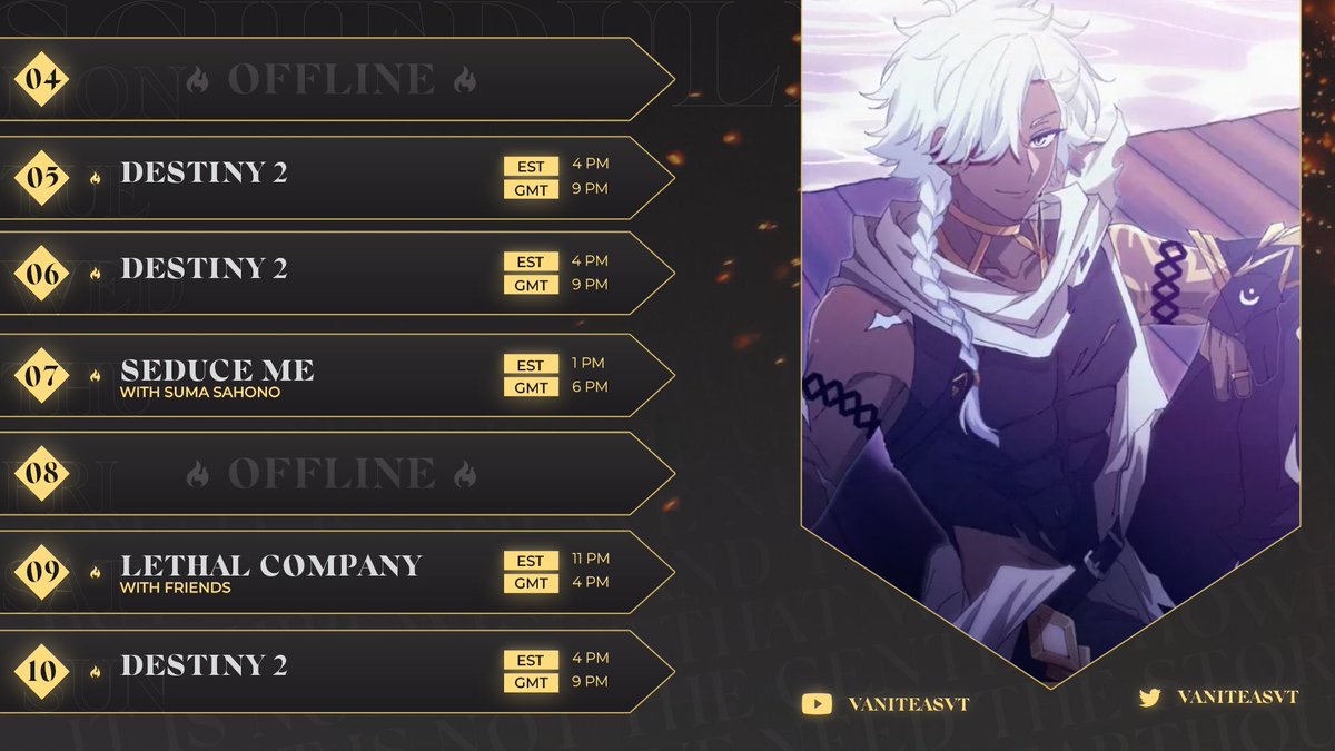 VaniteasVT's tweet image. Now I know it might be hard to figure out. But one of these games this week I absolutely HATE... I wonder which one 🤔 
(It's Destiny btw)
Live: #Embervision
Art: #Vanarts
YOU: #PyroManiacs