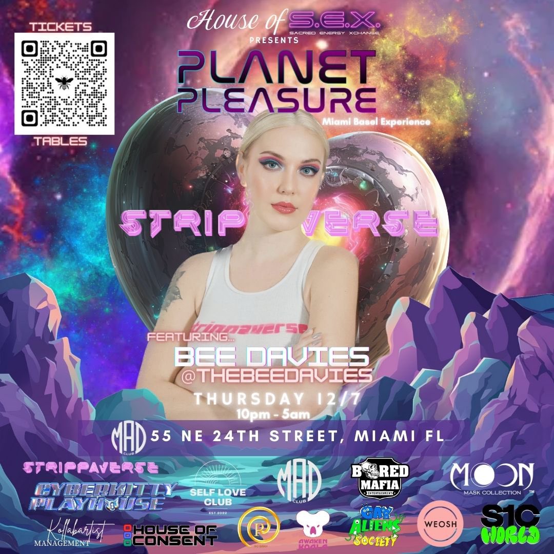 hiveglobalmedia's tweet photo. Join us this Thursday in Miami for our @artbasel party with @houseofs3x X @thegayaliens to celebrate the new NFT launch for our new #metafilm @strippaverse ✨ https://t.co/jc5KguHgLv