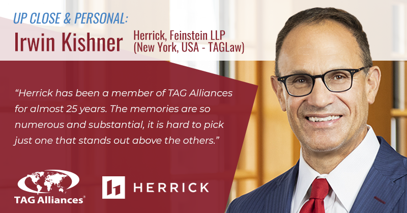 Meet Irwin Kishner, a partner at <a href="/herricknews/">Herrick, Feinstein</a>, the TAGLaw member firm in New York, USA. Can you guess Irwin’s favorite movie? Is it Casablanca, 12 Angry Men, or It’s a Wonderful Life?

Find out the answer and get an “Up Close &amp; Personal" look at Irwin: tagalliances.com/news-resources…