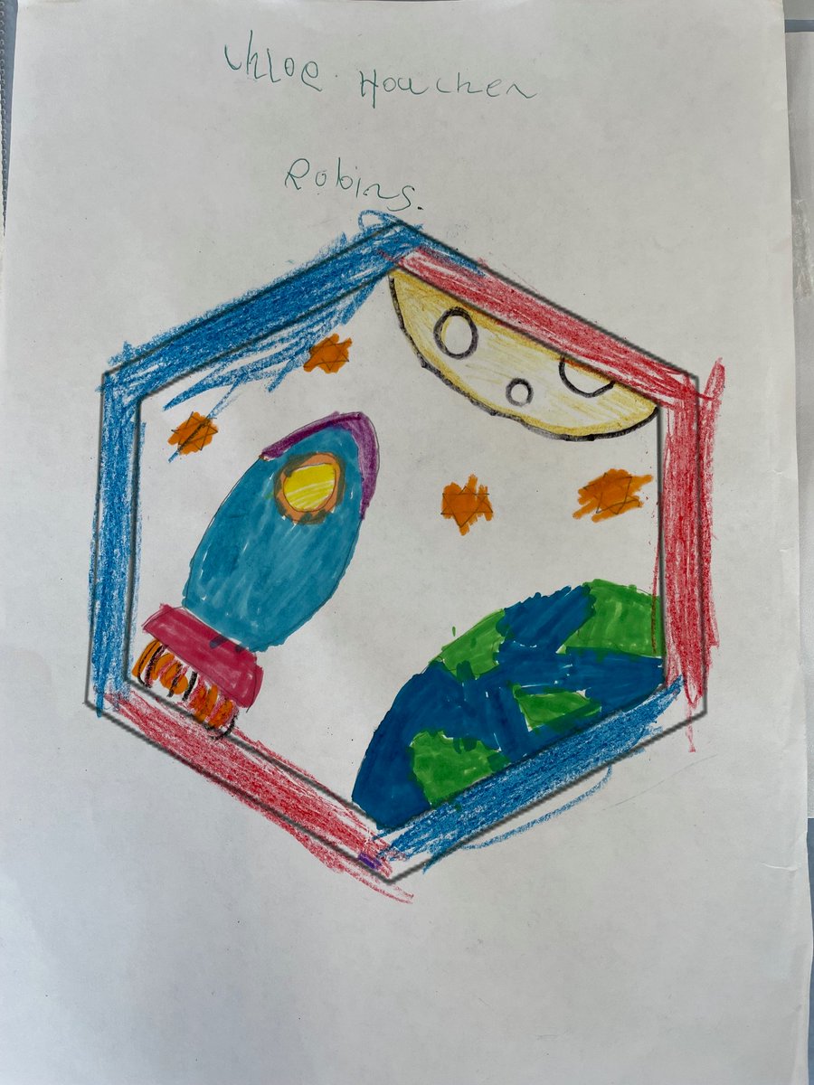 Last week we visited @MaundenePrimary in Chatham.  We ran our 1st 'Design a space mission patch' competition and Chloe won with this amazing design! This was voted on by a space community page.  Well Done Chloe! #space #books #reading #iwanttogotospace #medway #author #WINNER