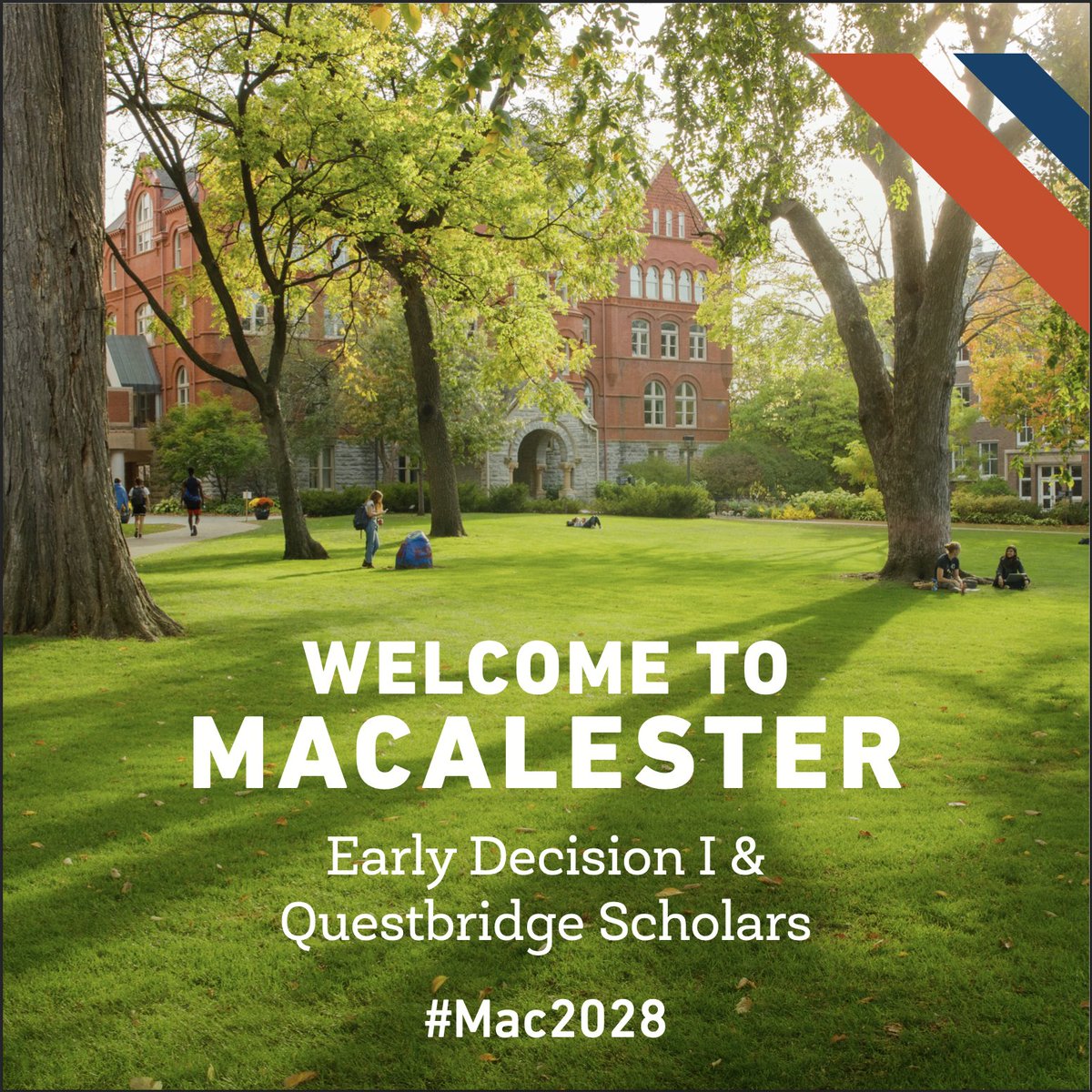 Thrilled to kick off this week by welcoming the first of our Class of 2028. Many congratulations to our Early Decision I admitted students and QuestBridge Match Scholars—we can't wait to see you at @macalester next fall! #HeyMac #Mac2028