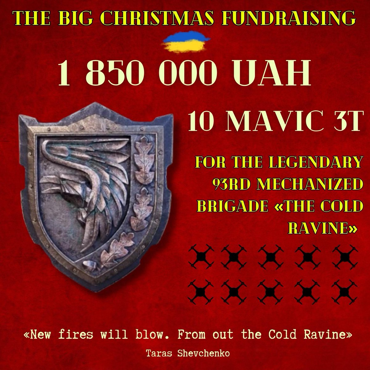 To my international friends.
We are launching a Christmas fundraiser for 10 drones for our military for the 93rd Brigade of the #UkrainianArmedForces. 
We will also be raffling off unique artifacts for particularly generous donators. 1\8

PayPal: facesofua@gmail.com
