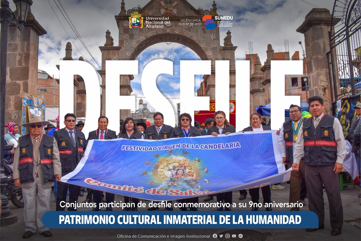 UAltiplano's tweet photo. 📣Conjuntos participan de desfile conmemorativo a su 9no aniversario de la Festividad Virgen de la Candelaria como Patrimonio Cultural Inmaterial de la Humanidad.👏

Lee la nota completa en ▶ https://t.co/JcCatfwQqD https://t.co/CU7lUWQ77z