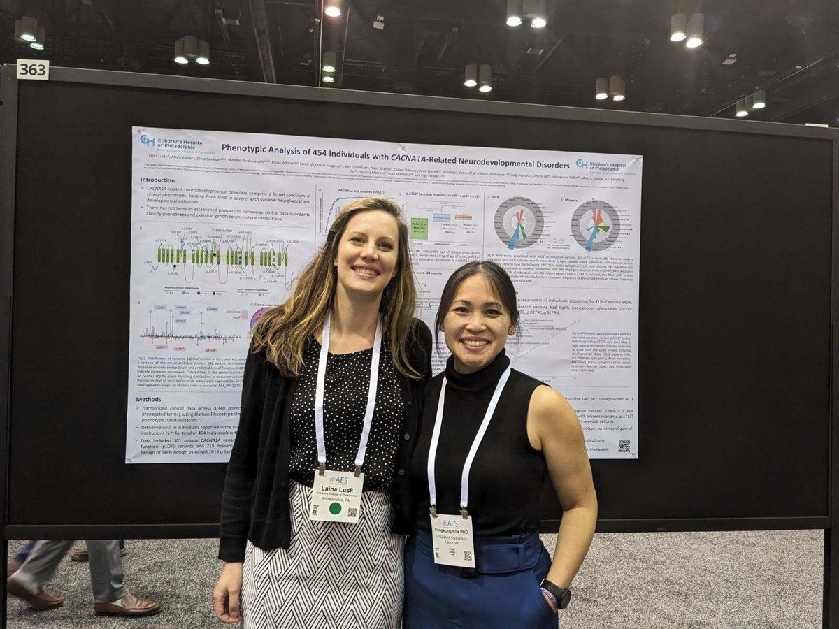 cacna1a's tweet image. Exciting (and historic) day at #AES2023: our first co-authored poster with members of our CACNA1A Research Network. This represents the largest dataset on #CACNA1A. #CollaboratingForACure @Laina_GC @PangkongFox @IngoHelbig @BCH_PoduriLab @LalDennis @nupharm1 @lbhmana