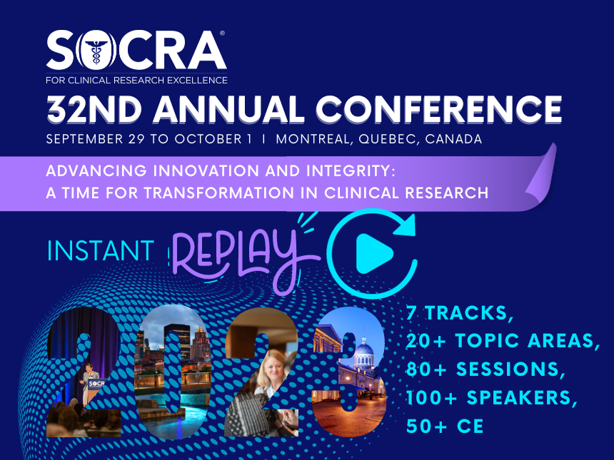 ICYMI: From December 1st, 2023 until February 15th, 2024, gain access to all recorded content from the 2023 Annual Conference through the SOCRA Conference App. Learn More >> smpl.is/889gw #SOCRA2023