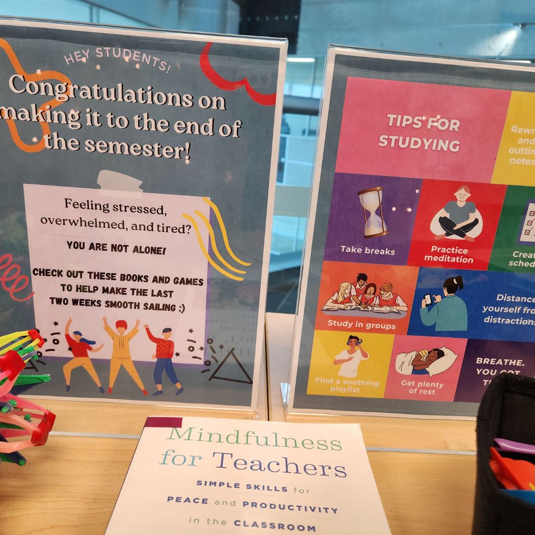 The week before exams can be stressful. Visit the ERL for mindfulness activities available for checkout or in-house use. #thisisou