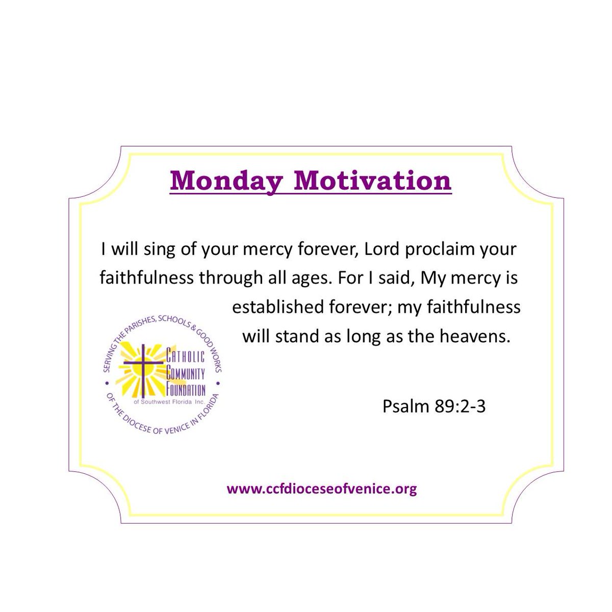 #monday #motivation #verseoftheday #faith #love #venicefl #swfl #psalms #catholiccommunity #community #catholicchurch #CCF