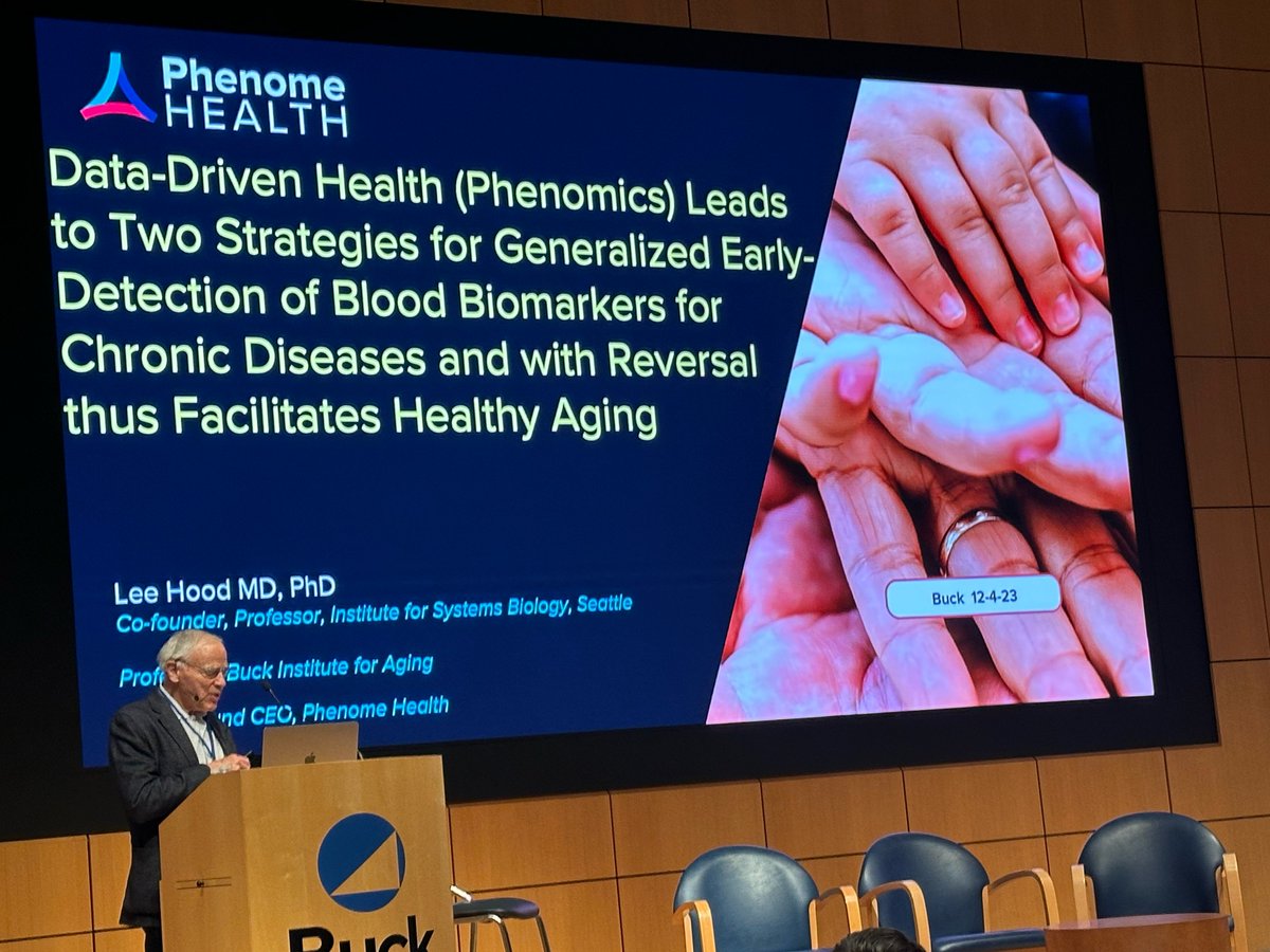 @EricVerdin Individual biomarkers are great, but our aging trajectory is far more than just one data point in time. The Buck's incredibly @ISBLeeHood now presenting on how to capture the vast complexity of human aging