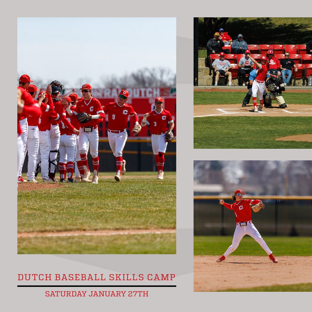 3rd Graders - 8th Graders!!! Join the Central College baseball team and coaching staff for our Dutch Baseball Skills Camp January 27th. Cost is $50!
register.ryzer.com/camp.cfm?ID=25…