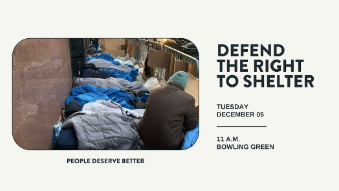 Join us tomorrow Tuesday, Dec. 5 at 11AM at Bowling Green as we rally to defend the legal Right to Shelter for all. Rev. <a href="/AdrieneThorne/">Adriene Thorne</a> will speak and co-MC.  

Let's use our collective voices to demand that everyone be treated with dignity and respect.

tinyurl.com/rally4shelter
