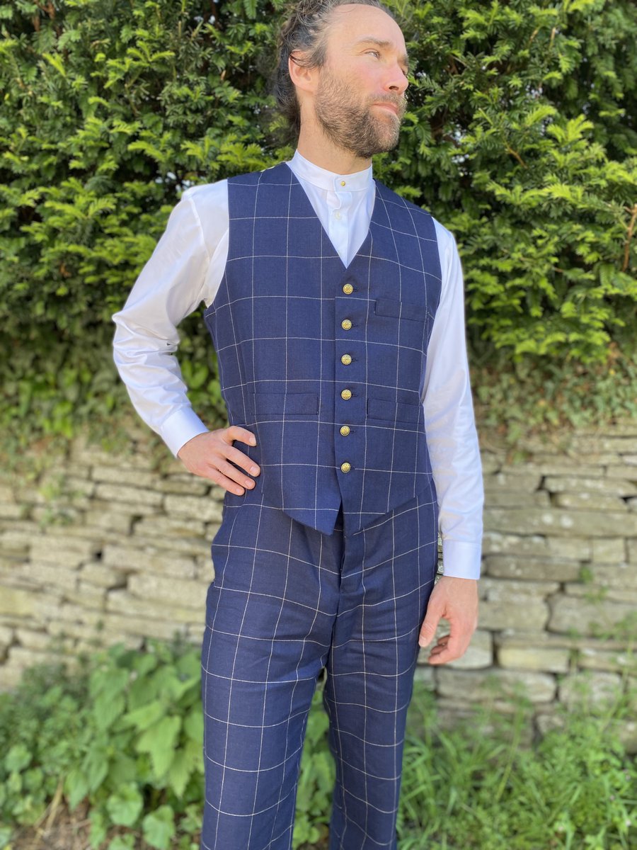 Our window-pane check trouser and waistcoat have been popular with customers recently. The matching garments make a smart and handsome silhouette.

UK shop: elgarshirts.com/shop/
Worldwide: etsy.me/43fOB36