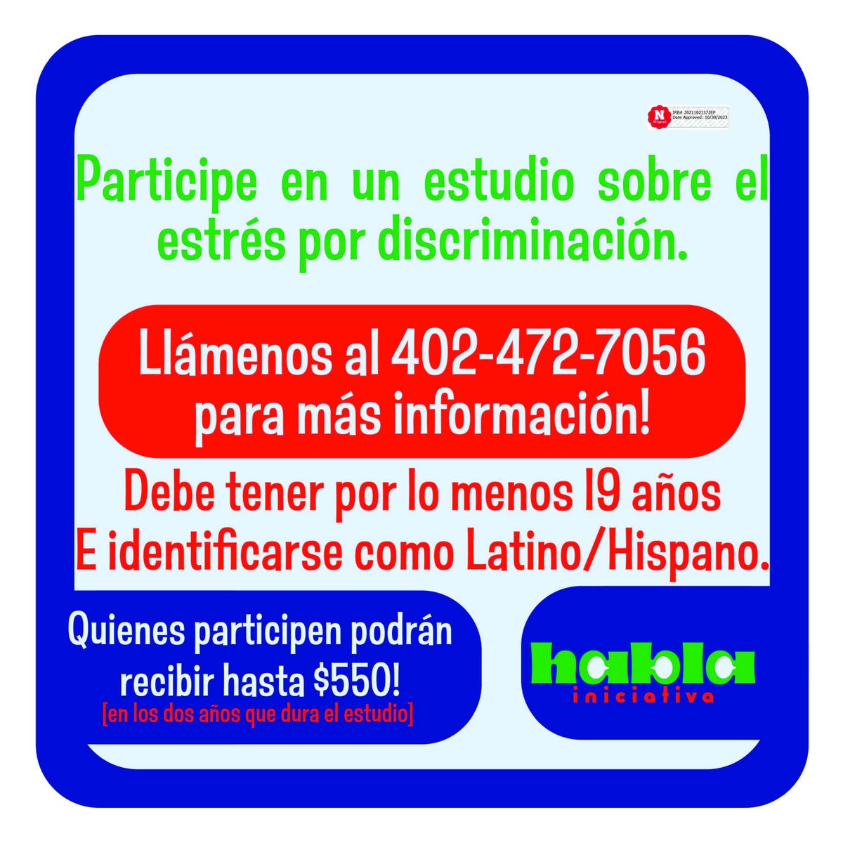 HABLa_Lab's tweet image. Tu historia es importante. ¡No dejes que se quede sin contar!
–
¿Has tenido una experiencia traumática debido a la discriminación? ¿Te gustaría participar en las investigaciones de HABLa Iniciativa?